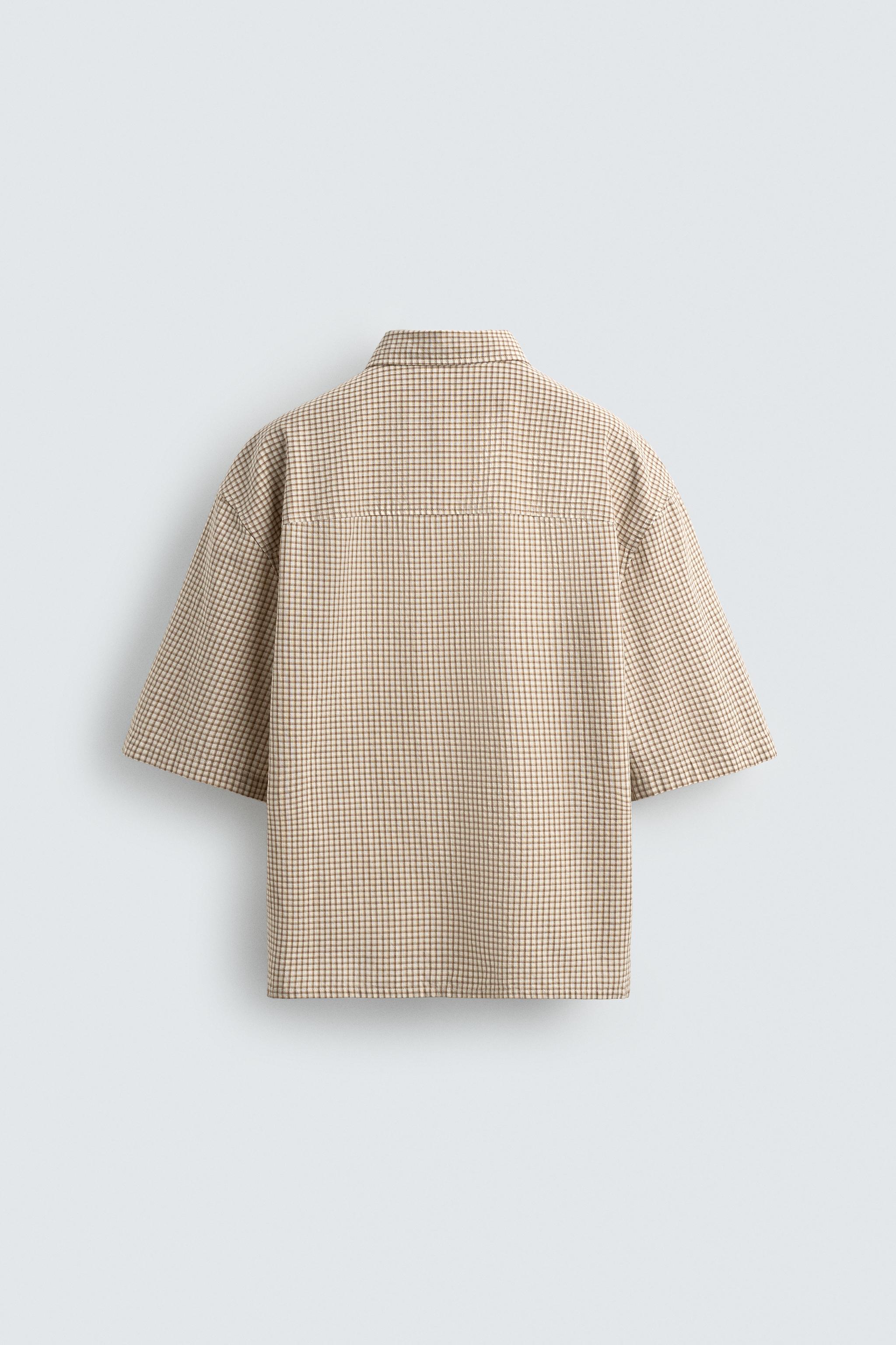 CONTRAST EMBROIDERED PLAID SHIRT